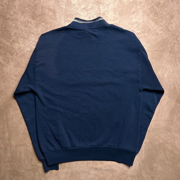 Vintage 90s Morning Sun Winter Night Farmhouse Sweatshirt Navy Bird Snow Cottage - Picture 3 of 6